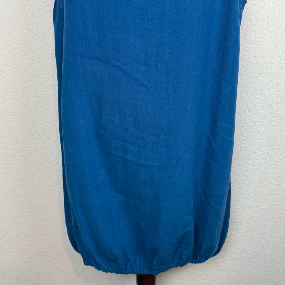 Bryn Walker Cowl Neck Lagenlook Blue 100% Linen Tunic Dress Size XL - Picture 8 of 12